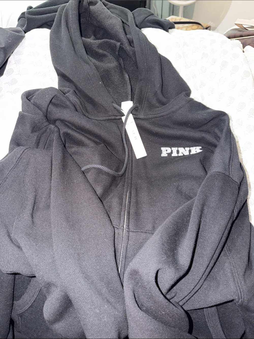 PINK Victoria's Secret Black Full-Zip Hoodie for Kids